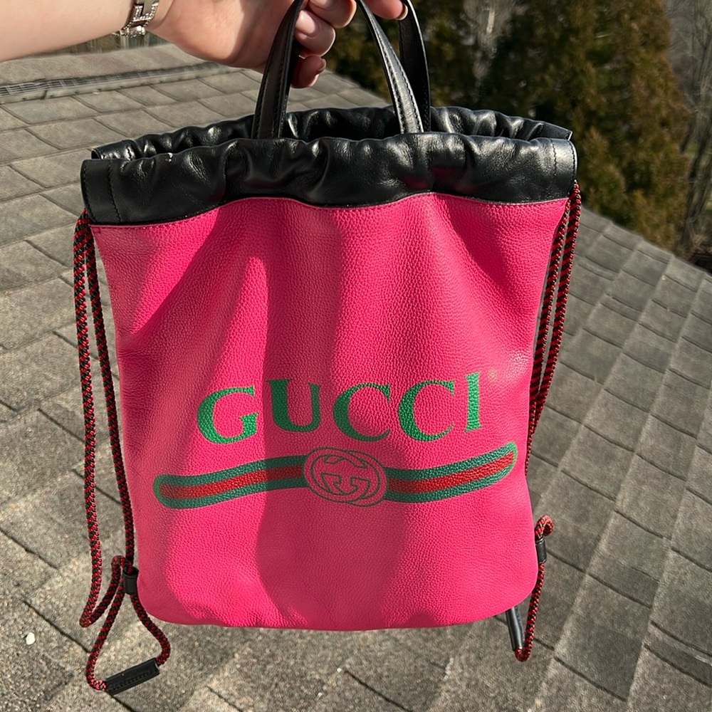 Gucci Drawstring backpack PINK💕
